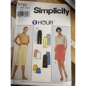 Simplicity Misses Pants Shorts Skirt Pattern 8740 Size BB L, XL